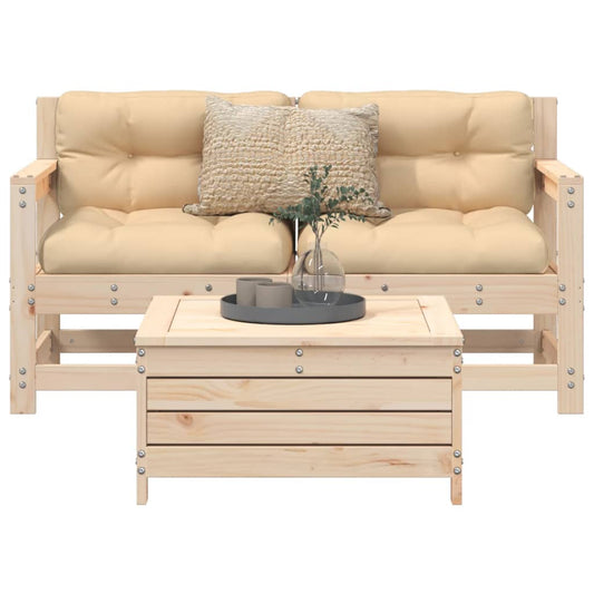 Garden sofa set, 3 pieces, solid pine wood