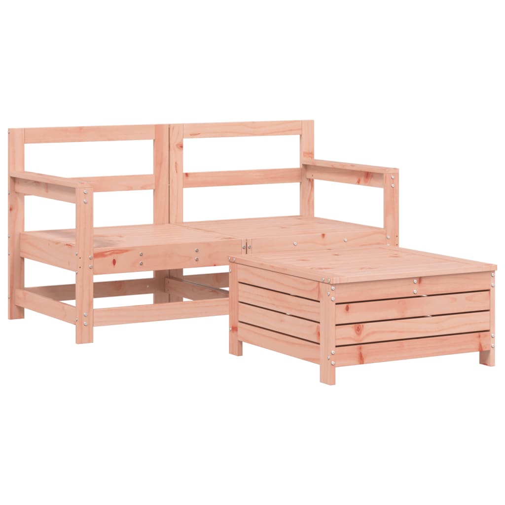 Garden sofa set, 3 pieces, solid Douglas fir wood