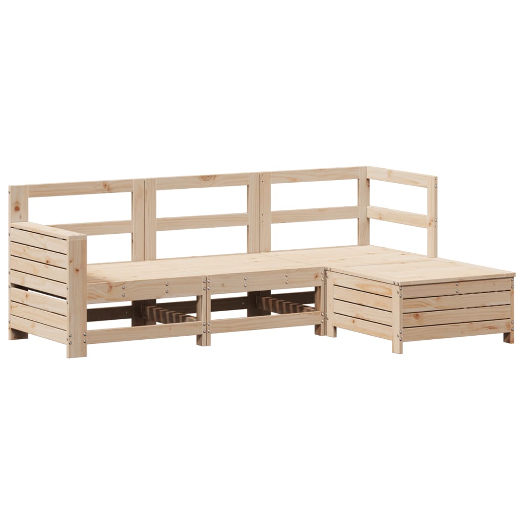 Garden sofa set, 4 pieces, solid pine wood