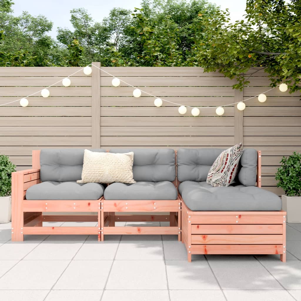 Garden sofa set, 4 pieces, solid Douglas fir wood