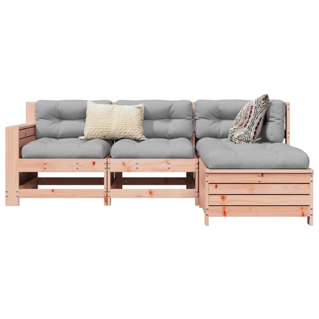 Garden sofa set, 4 pieces, solid Douglas fir wood