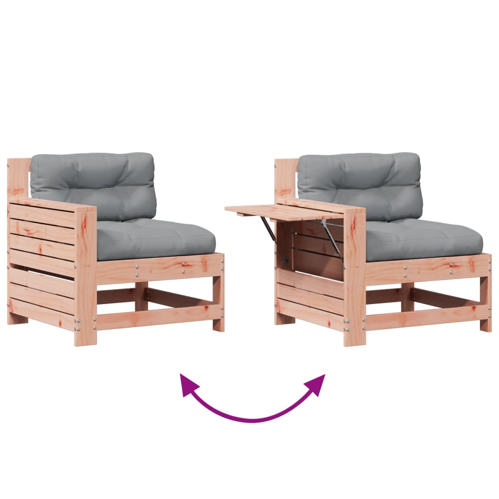 Garden furniture set with cushions, 4 pieces, solid douglas fir