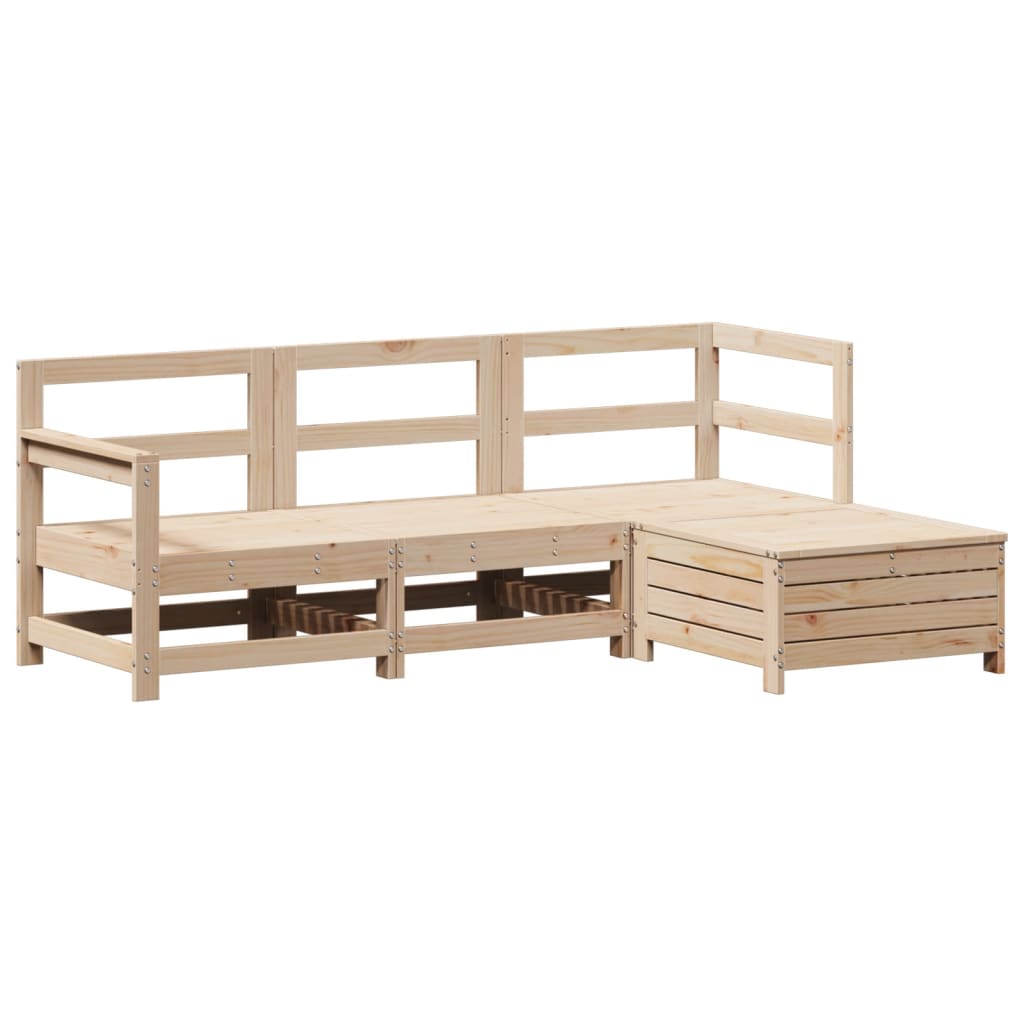 Garden sofa set, 4 pieces, solid pine wood