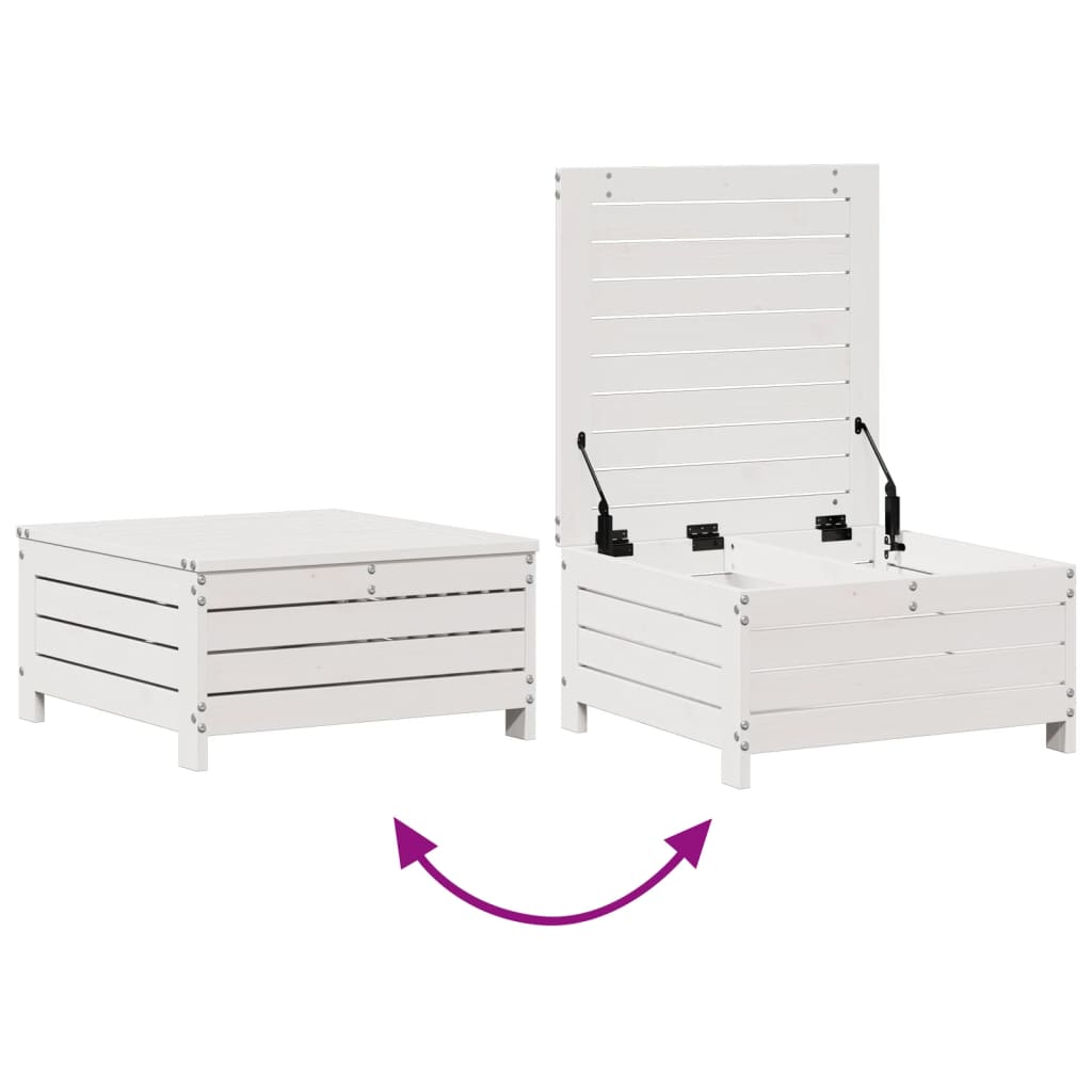 Garden furniture set with cushions, 4 pieces, white, solid pine wood