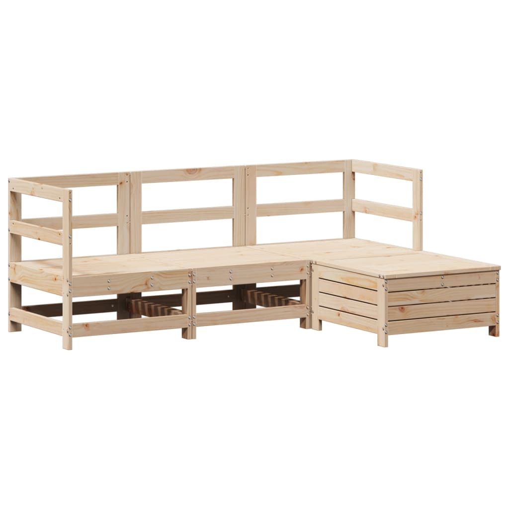 Garden sofa set, 4 pieces, solid pine wood