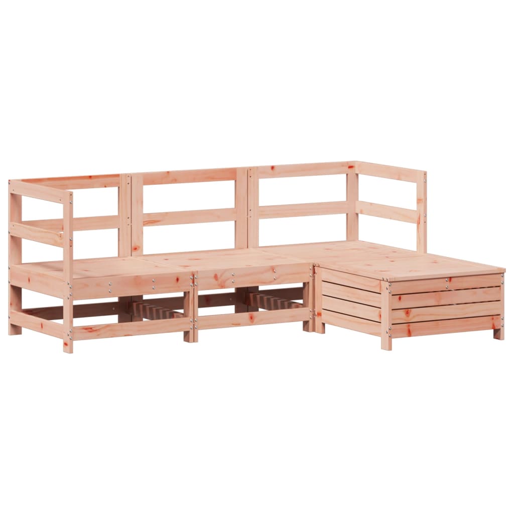 Garden sofa set, 4 pieces, solid Douglas fir wood