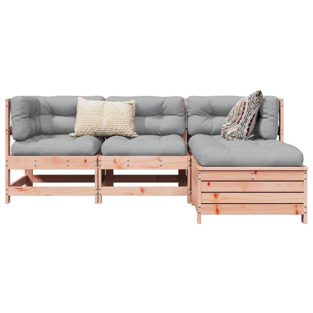 Garden sofa set, 4 pieces, solid Douglas fir wood