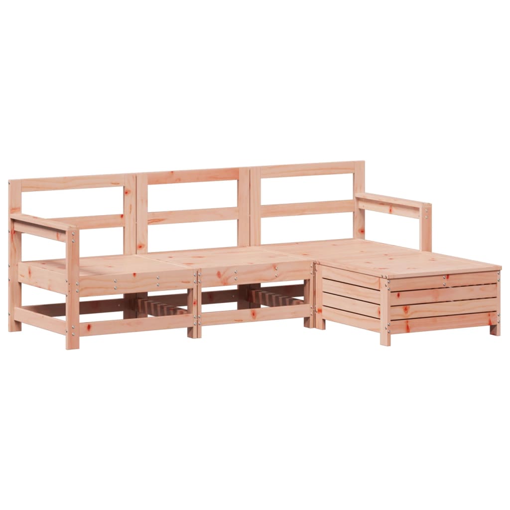 Garden sofa set, 4 pieces, solid Douglas fir wood