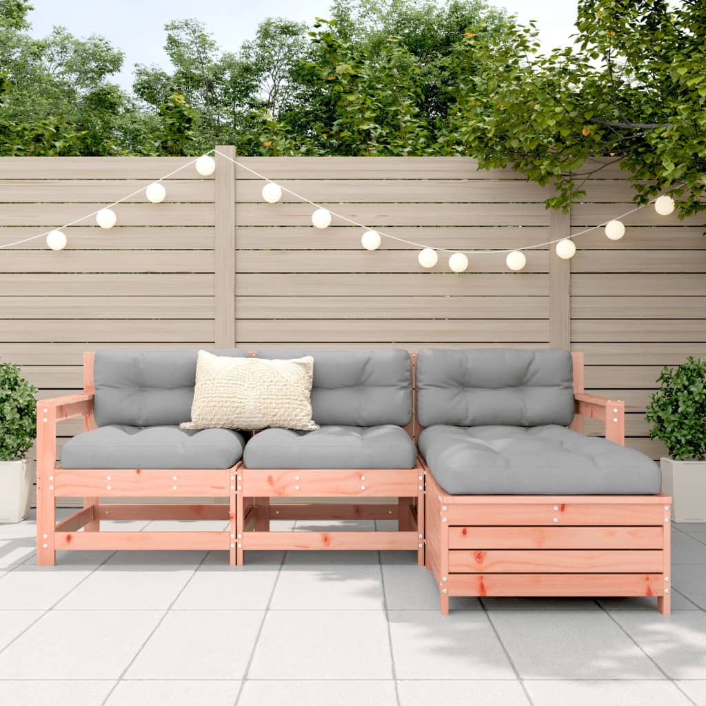 Garden sofa set, 4 pieces, solid Douglas fir wood