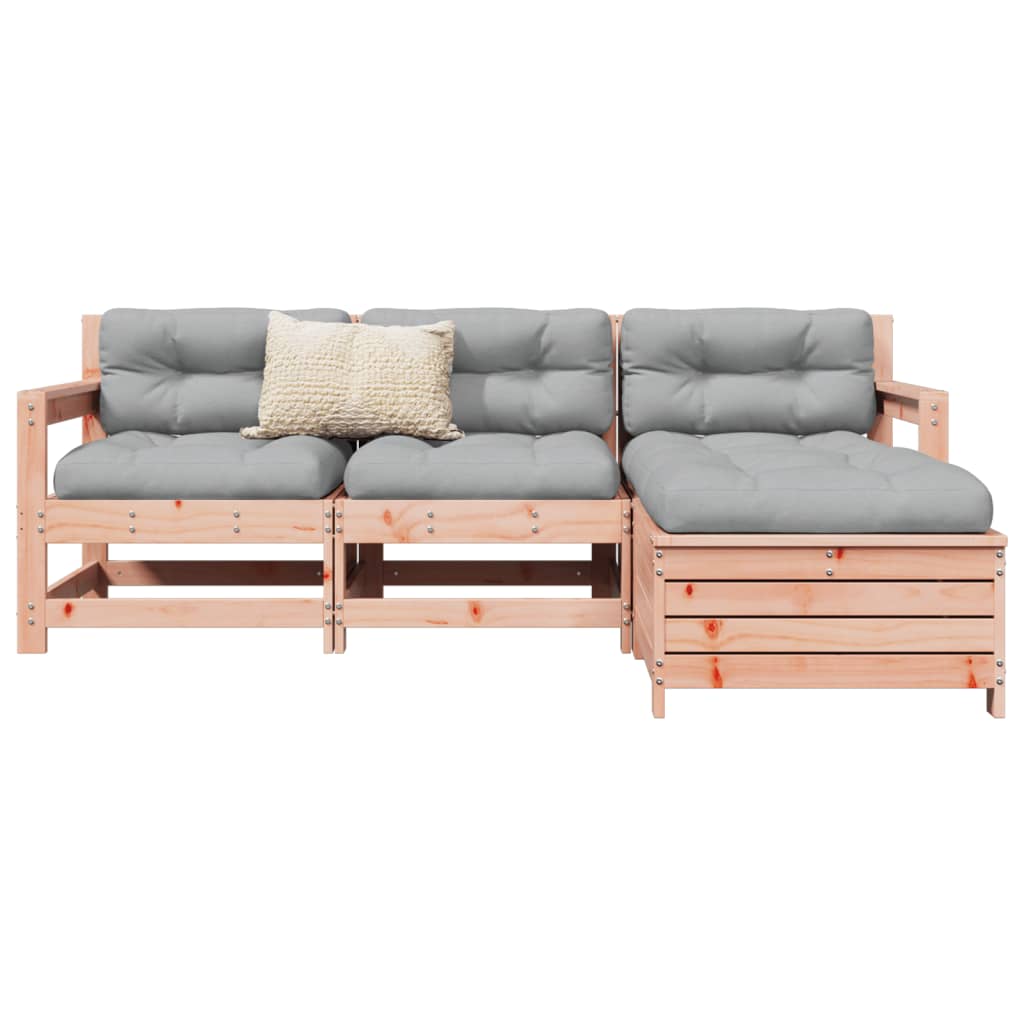 Garden sofa set, 4 pieces, solid Douglas fir wood