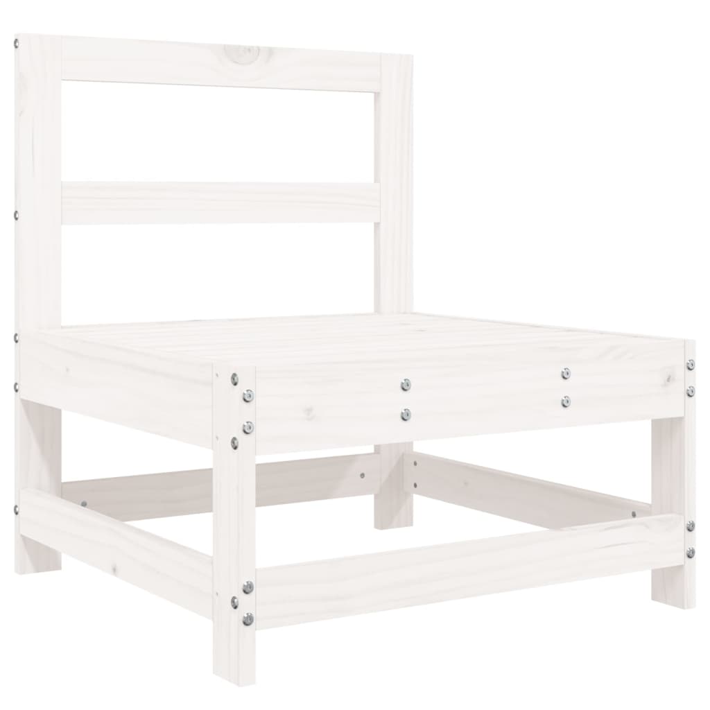 Garden sofa set, 4 pieces, white, solid pine wood