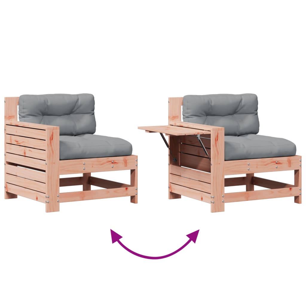 Garden furniture set with cushions, 5 pieces, solid douglas fir