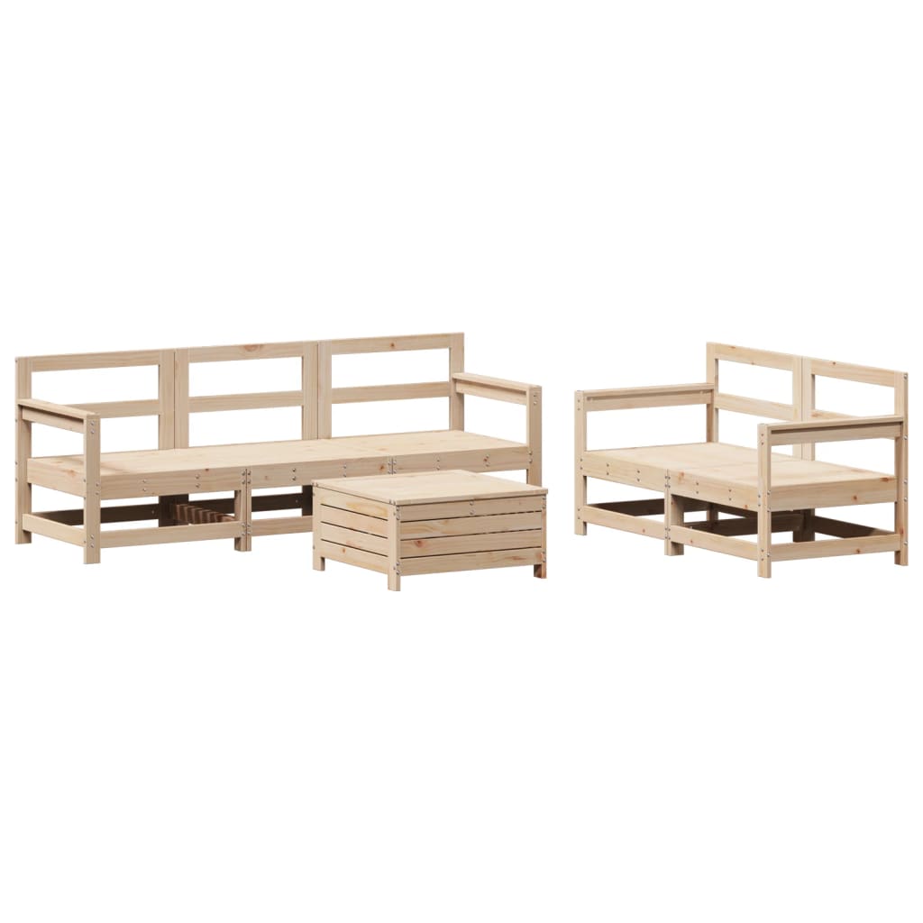 Garden sofa set, 6 pieces, solid pine wood