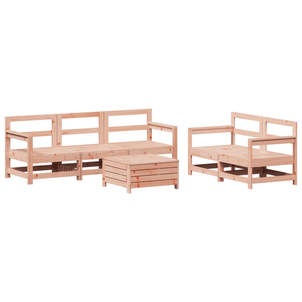 Garden sofa set, 6 pieces, solid Douglas fir wood