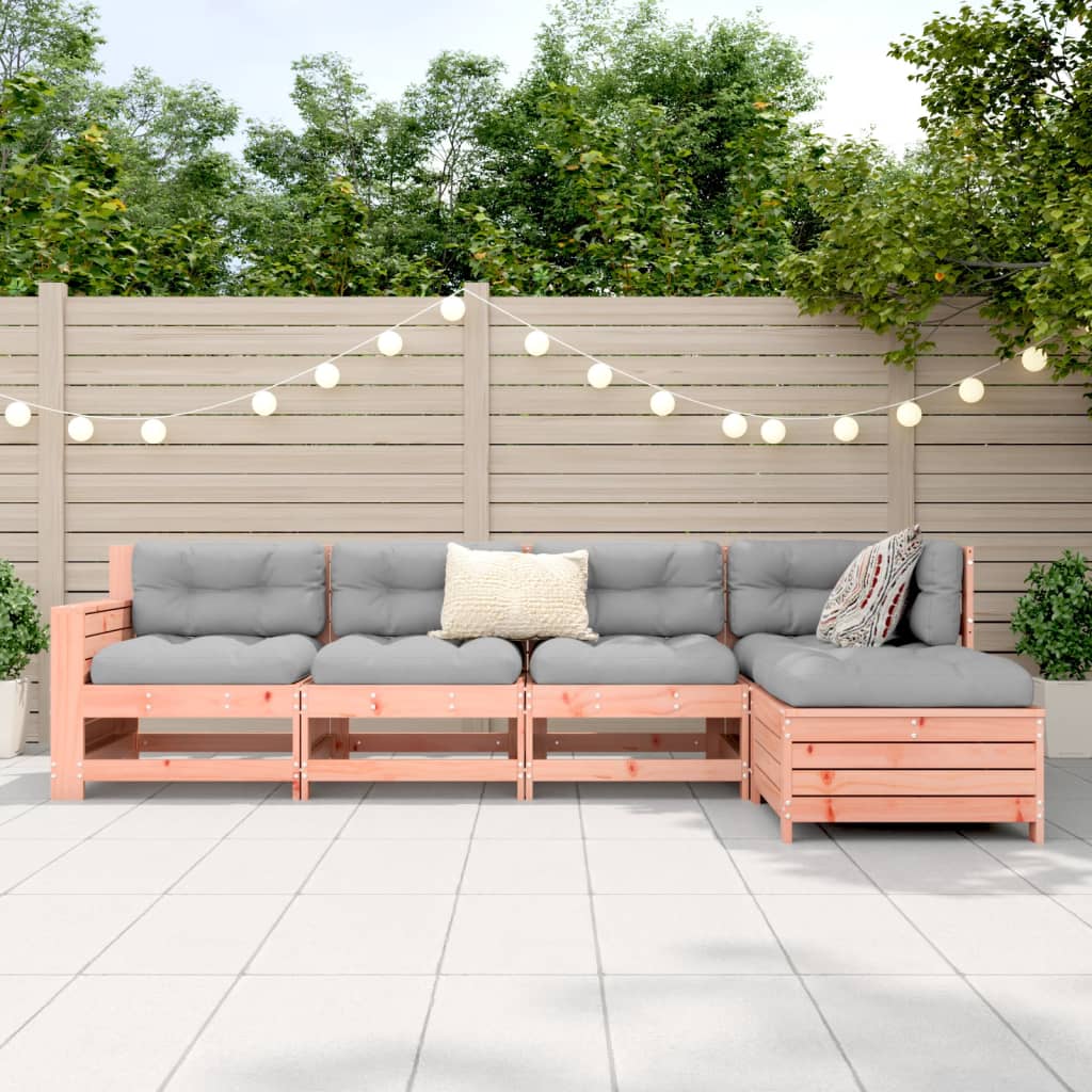 Garden sofa set, 5 pieces, solid Douglas fir wood