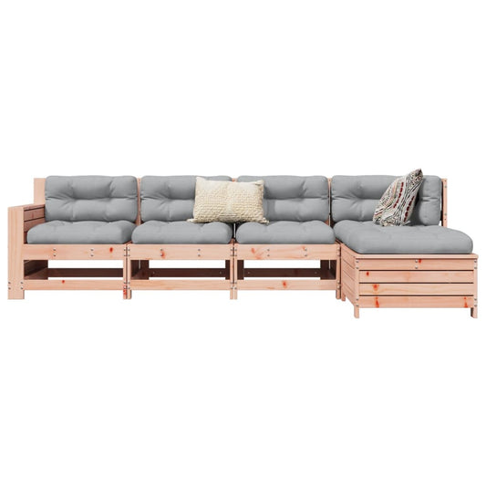 Garden sofa set, 5 pieces, solid Douglas fir wood