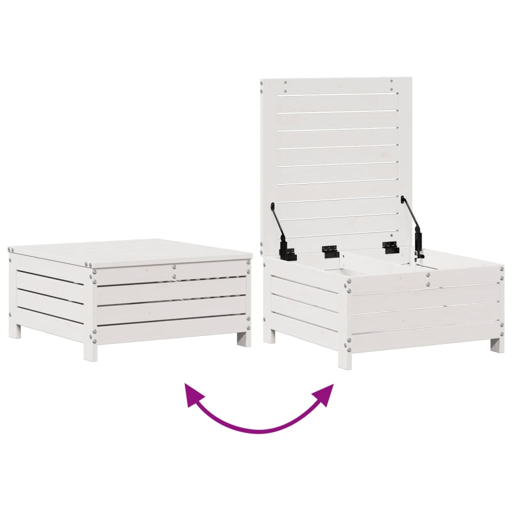 Garden furniture set with cushions 5 pieces white solid pine wood