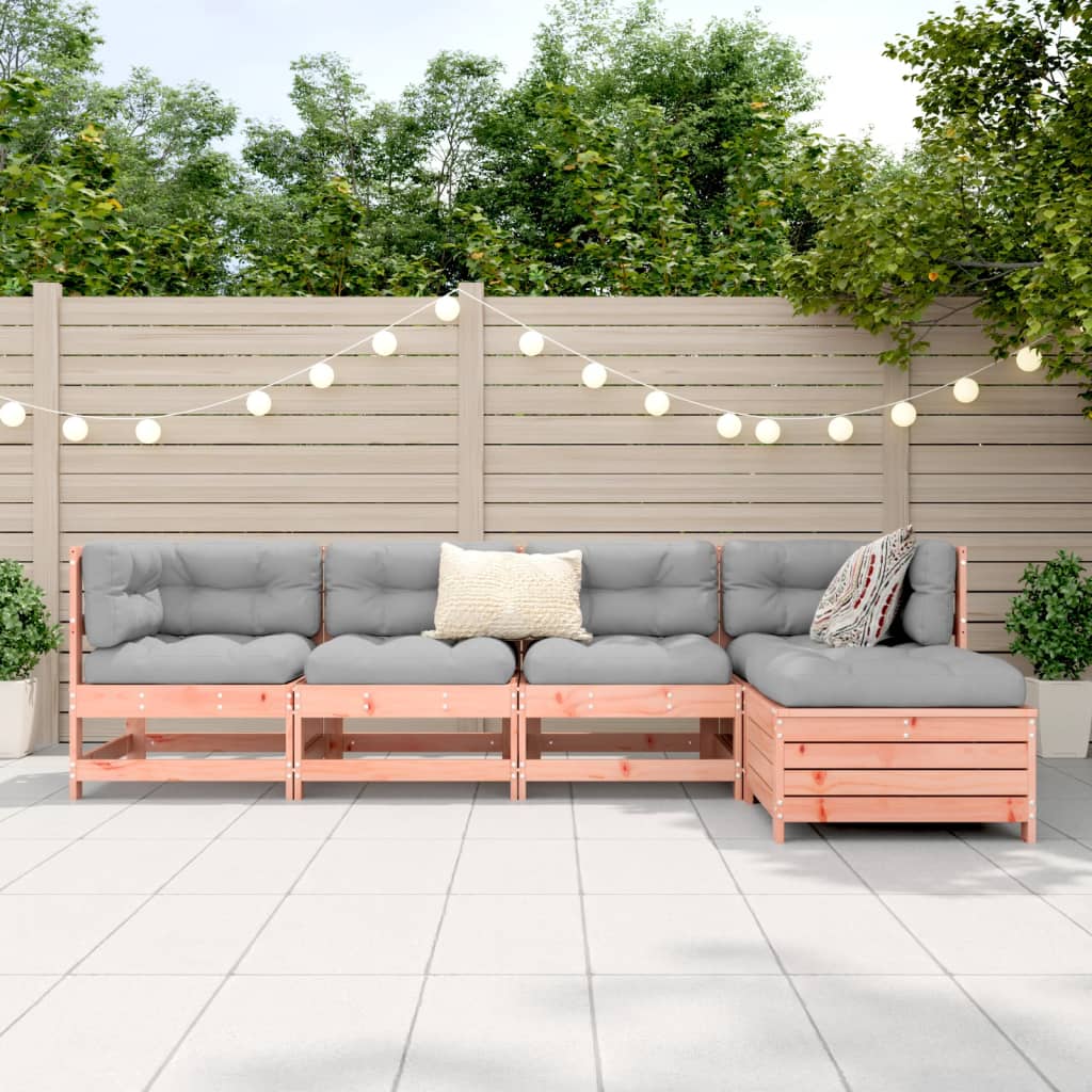 Garden sofa set, 5 pieces, solid Douglas fir wood