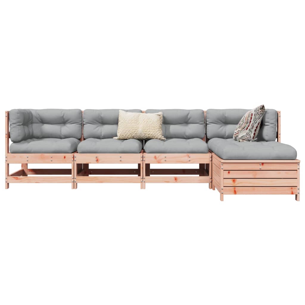 Garden sofa set, 5 pieces, solid Douglas fir wood