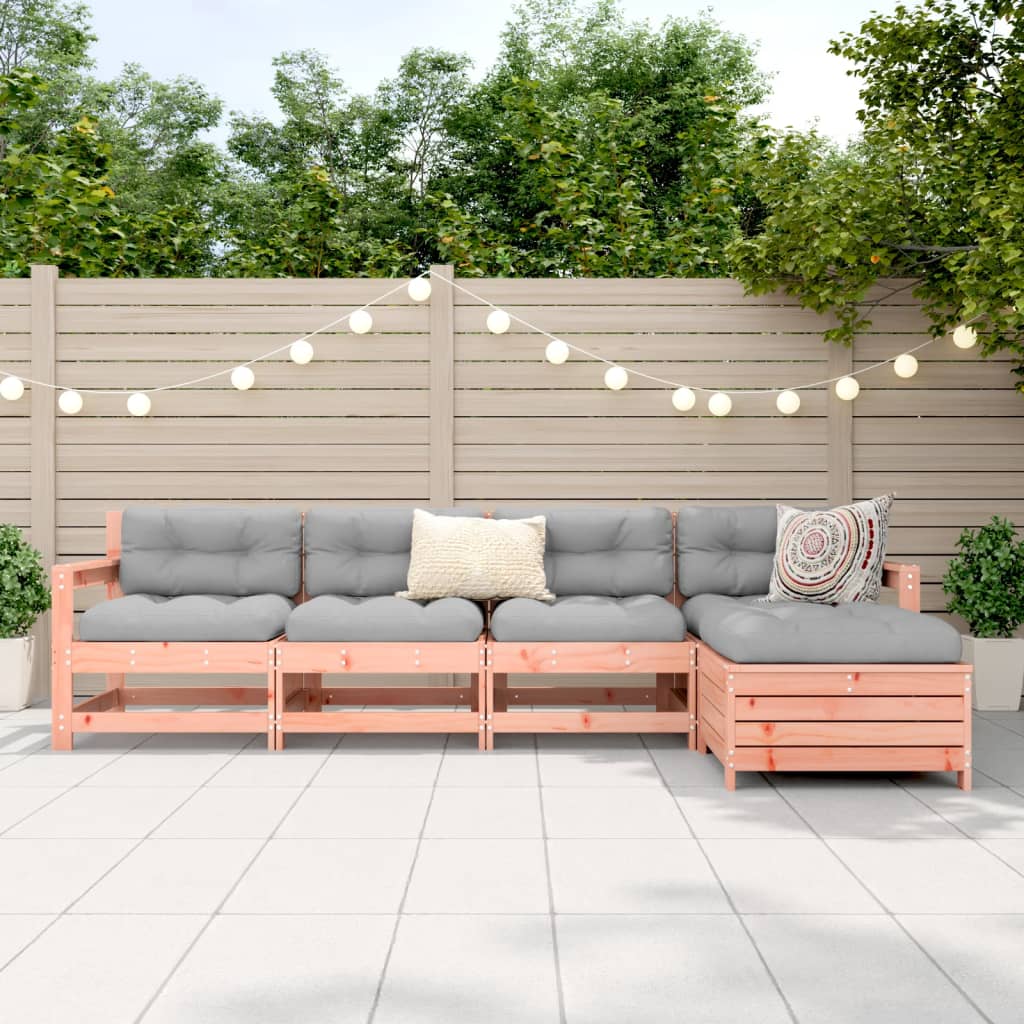 Garden sofa set, 5 pieces, solid Douglas fir wood