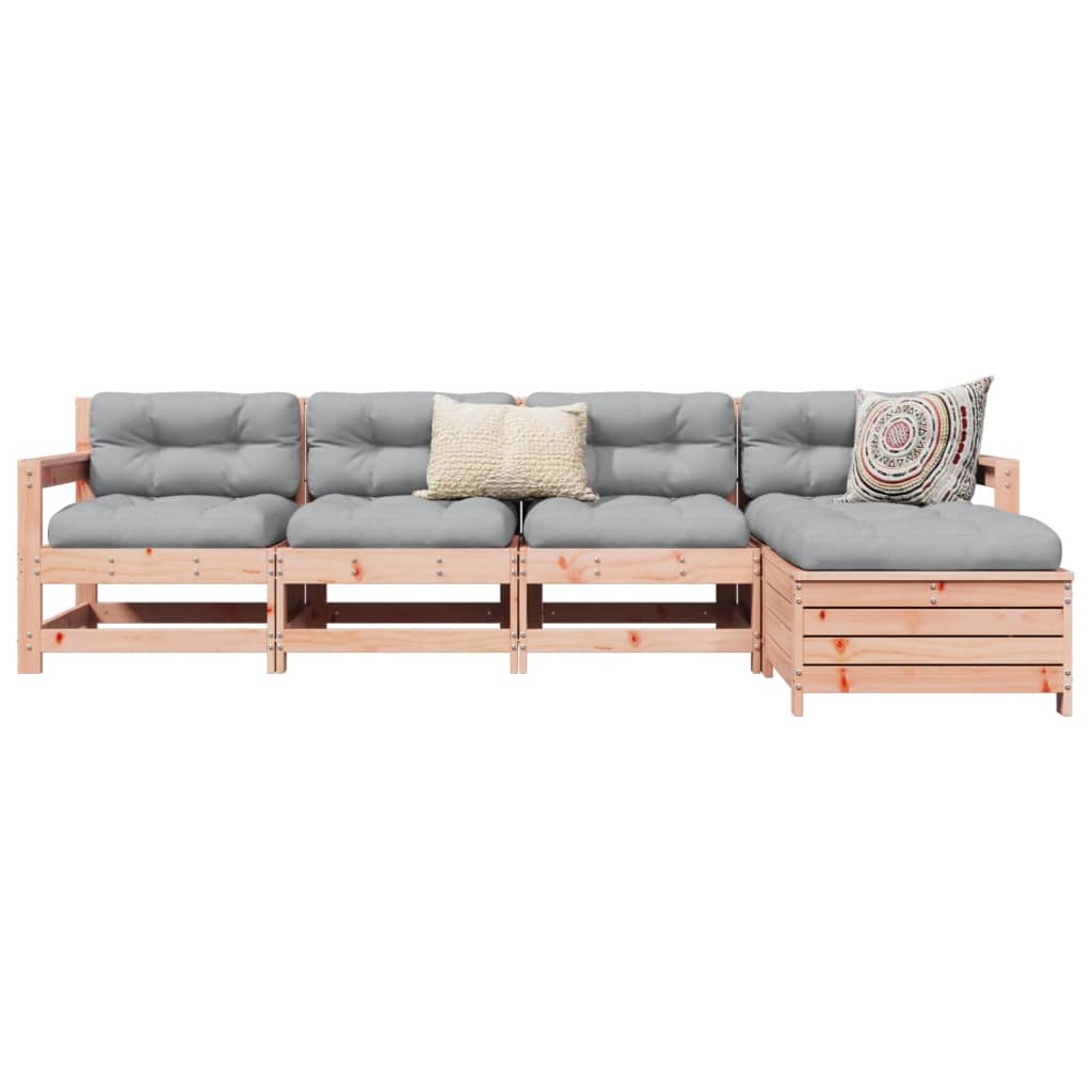 Garden sofa set, 5 pieces, solid Douglas fir wood