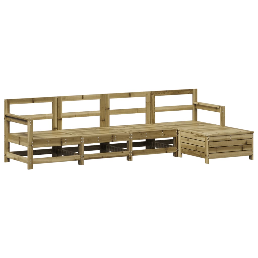 Garden sofa set, 5 pieces, treated pine wood