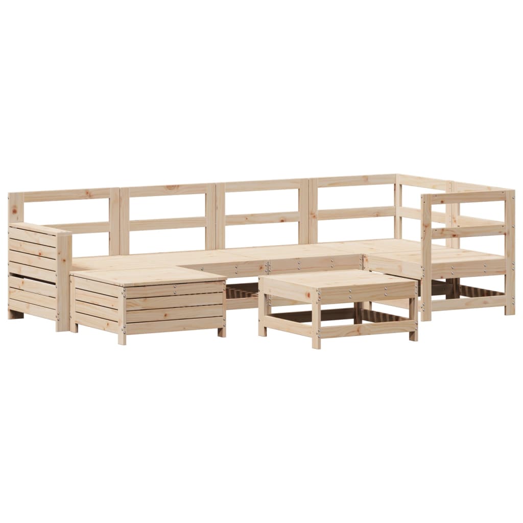 Garden sofa set, 7 pieces, solid pine wood