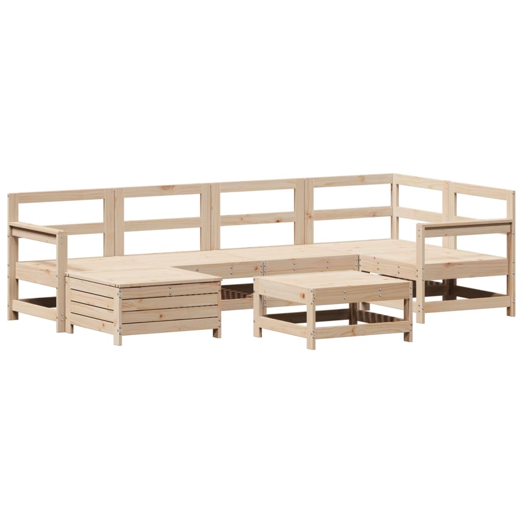 Garden sofa set, 7 pieces, solid pine wood