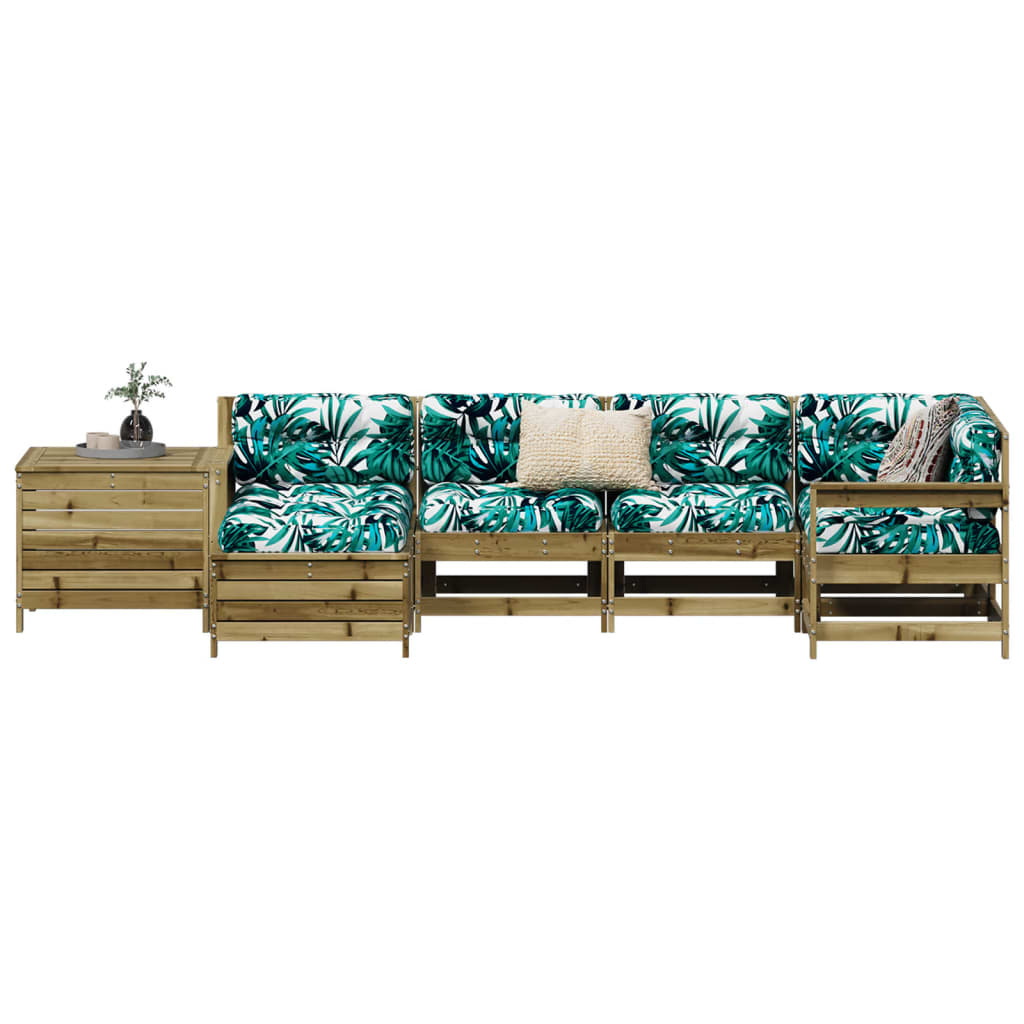 Garden sofa set, 7 pieces, treated pine wood