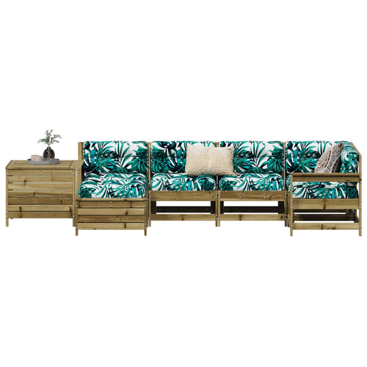 Garden sofa set, 7 pieces, treated pine wood