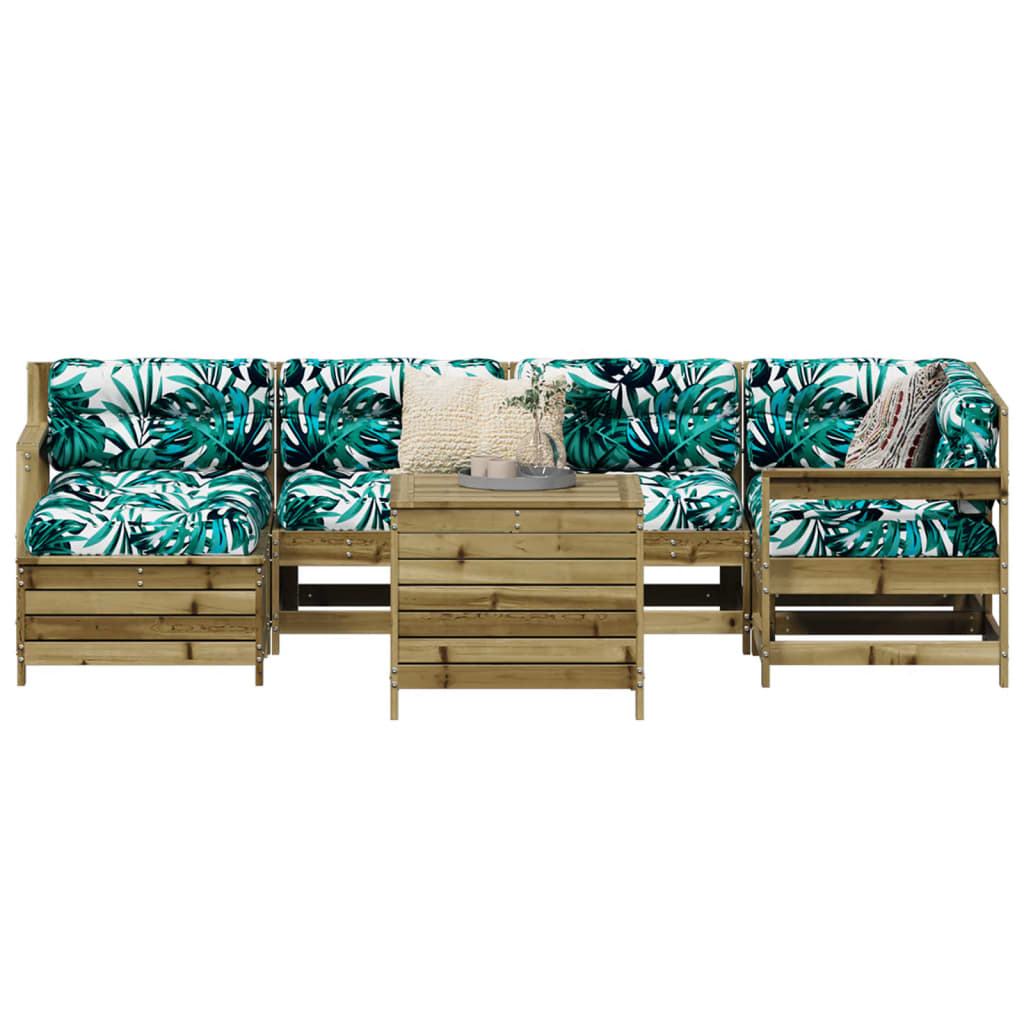 Garden sofa set, 7 pieces, treated pine wood