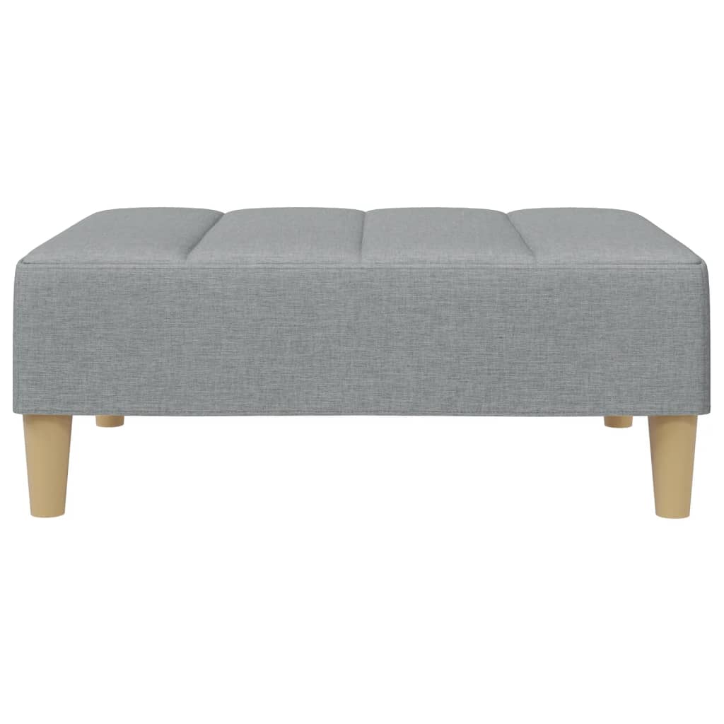 Sofa bed with stool, 2-seater, light grey, textile