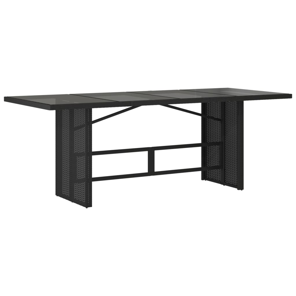 Set mobilier de grădină cu perne, 7 piese, negru, poliratan