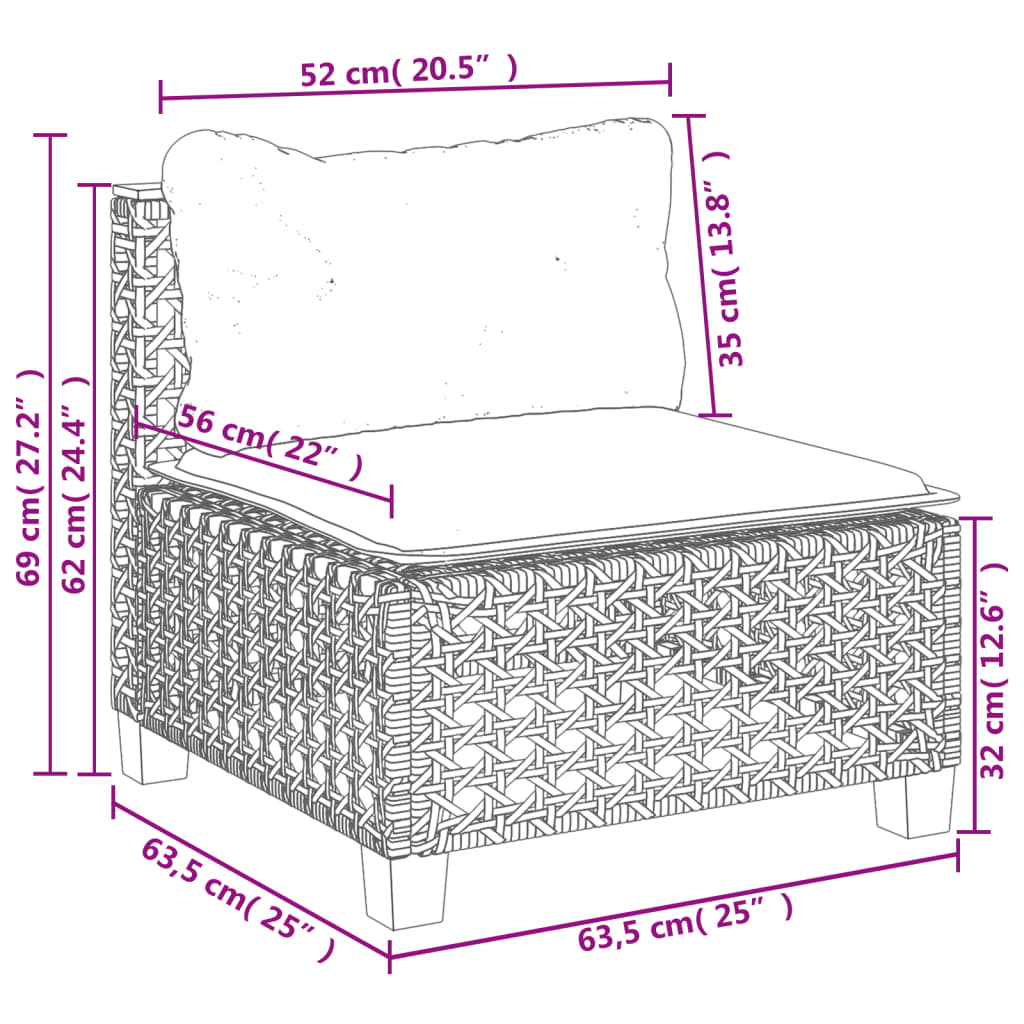 Set mobilier de grădină cu perne, 9 piese, negru, poliratan