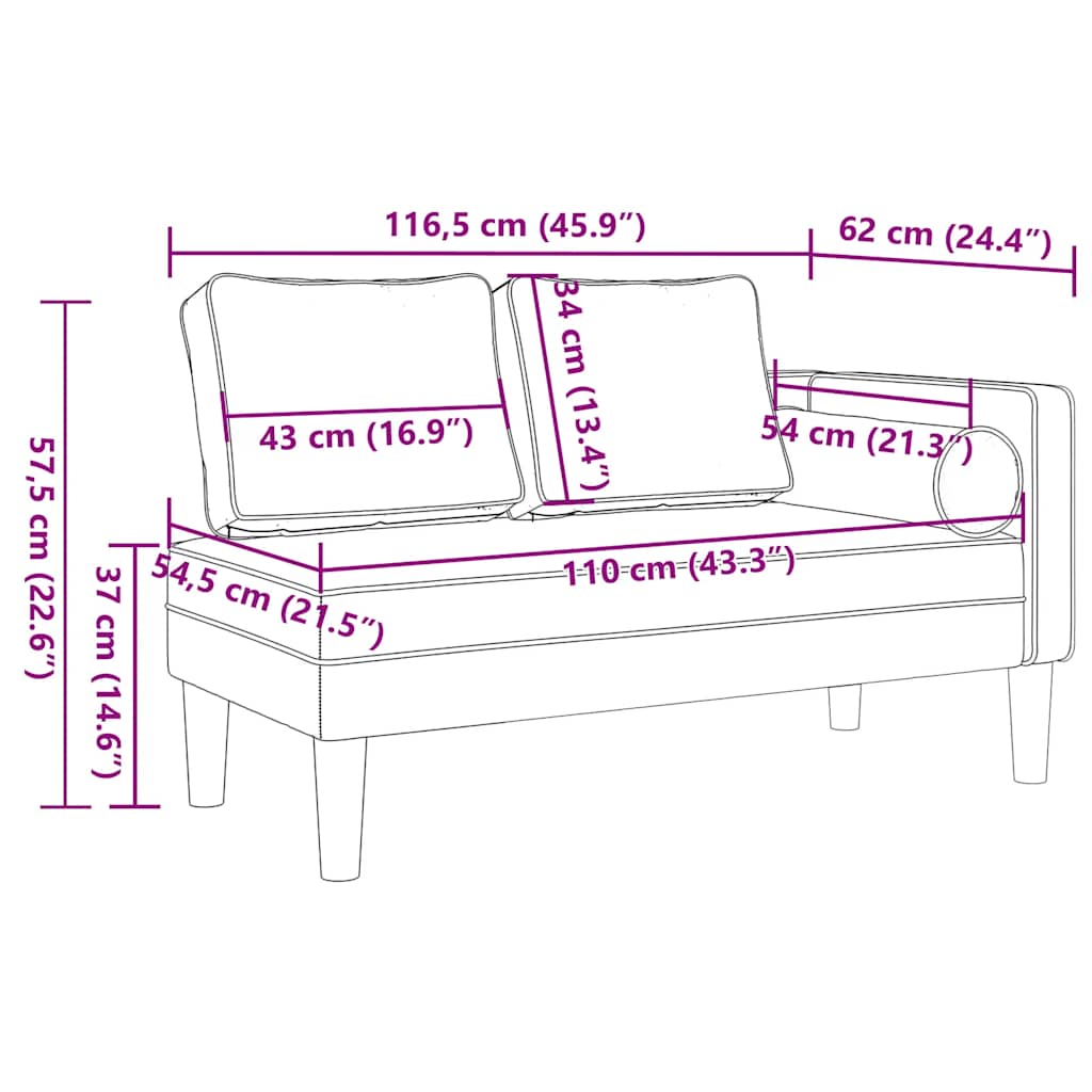 Șezlong cu perne, albastru, material textil