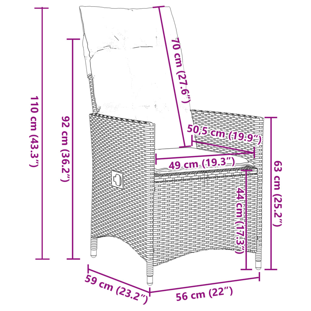 Set mobilier de grădină cu perne, 7 piese, negru, poliratan