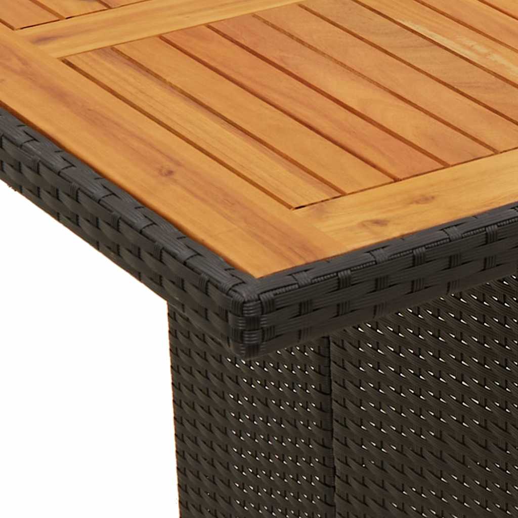 Set mobilier de grădină cu perne, 7 piese, negru, poliratan