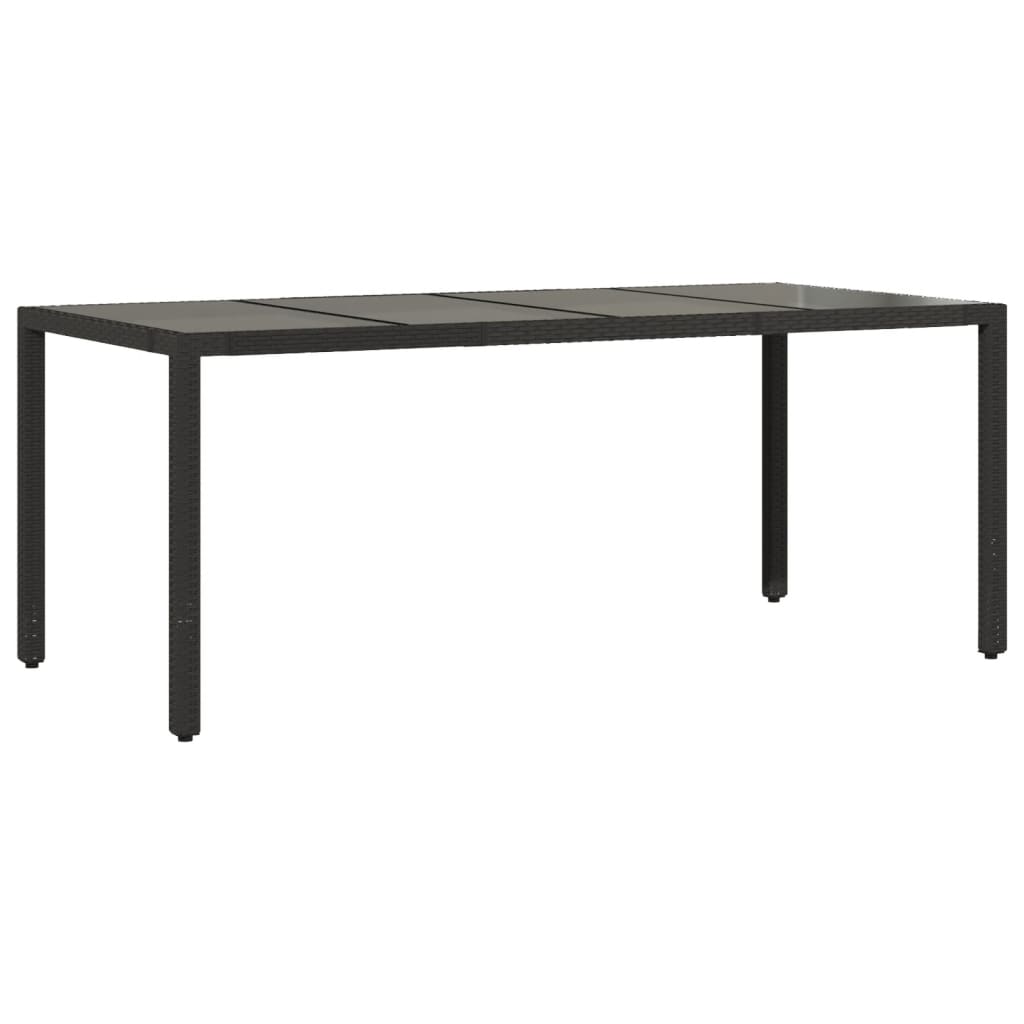 Set mobilier de grădină cu perne, 7 piese, negru, poliratan