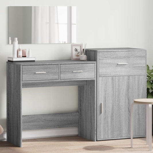 3-piece dressing table set, sonoma grey, engineered wood