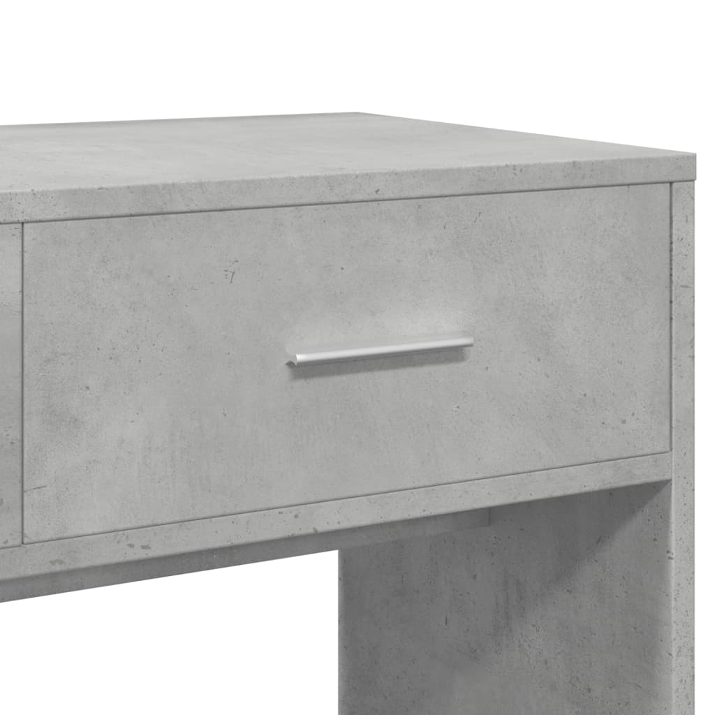 Dressing table set, 4 pieces, concrete grey, engineered wood