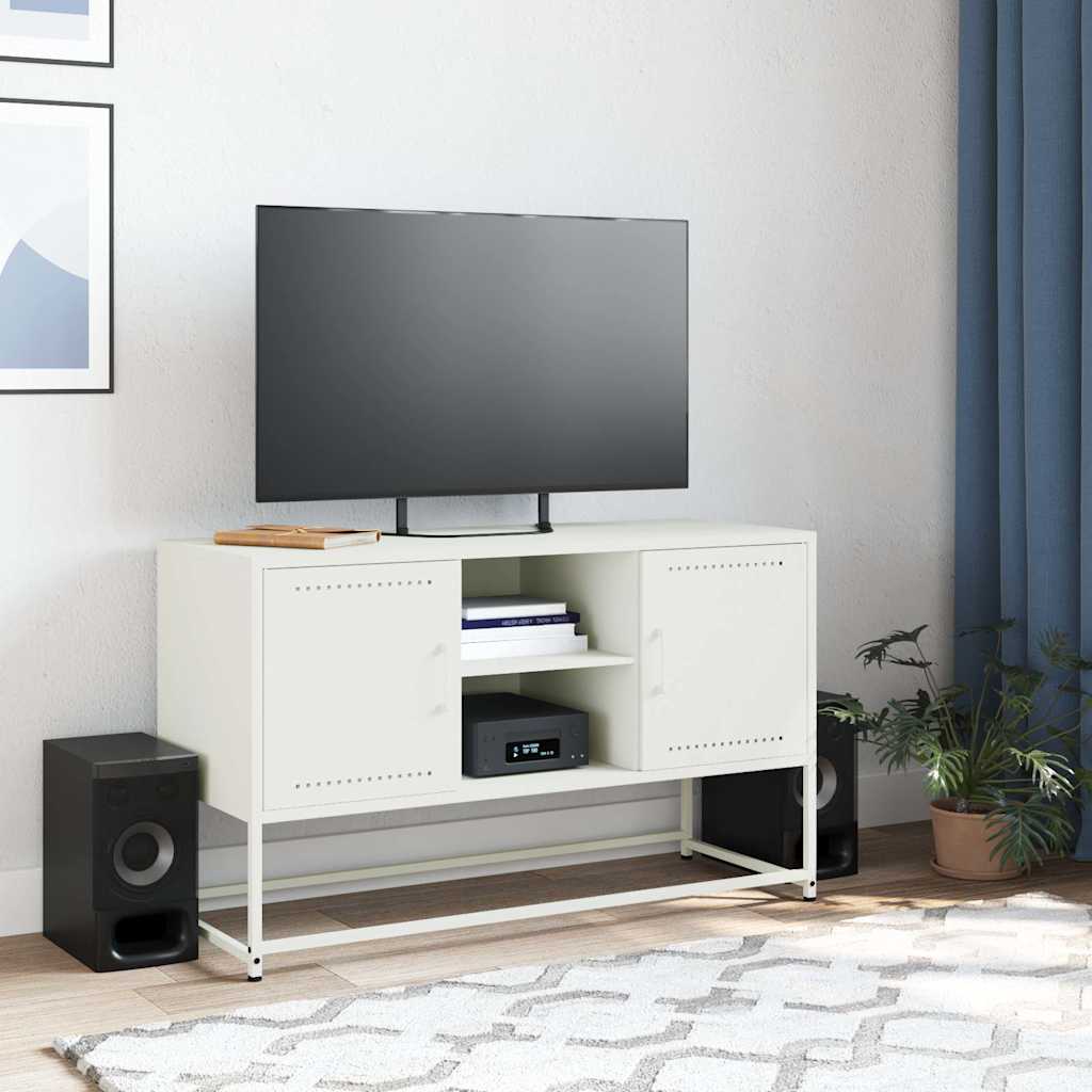 TV cabinet, white, 100.5x39x60.5 cm, steel