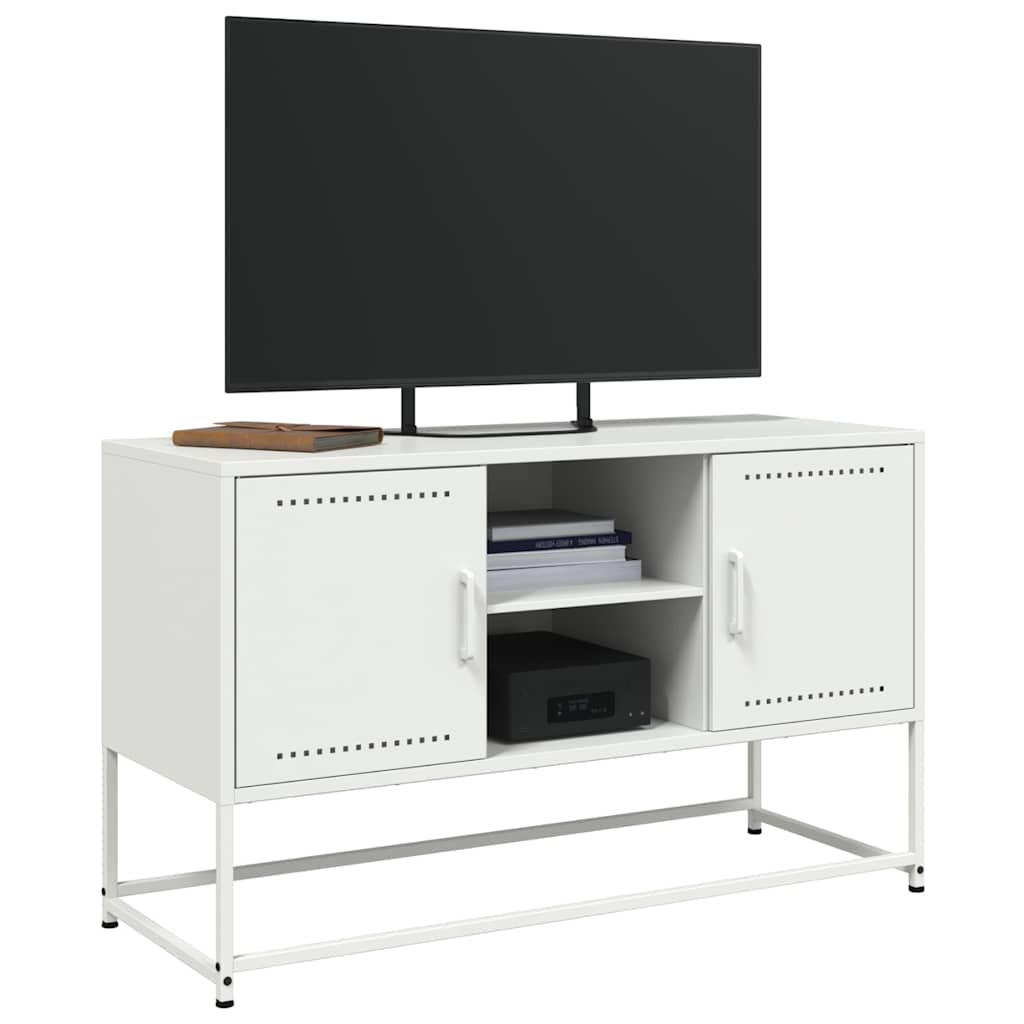 TV cabinet, white, 100.5x39x60.5 cm, steel