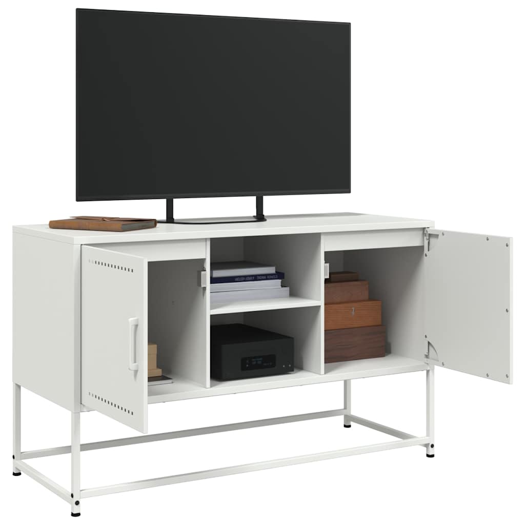 TV cabinet, white, 100.5x39x60.5 cm, steel