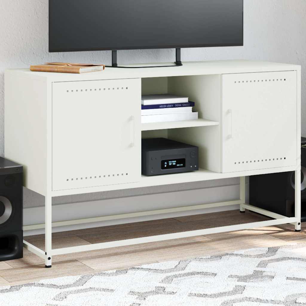 TV cabinet, white, 100.5x39x60.5 cm, steel