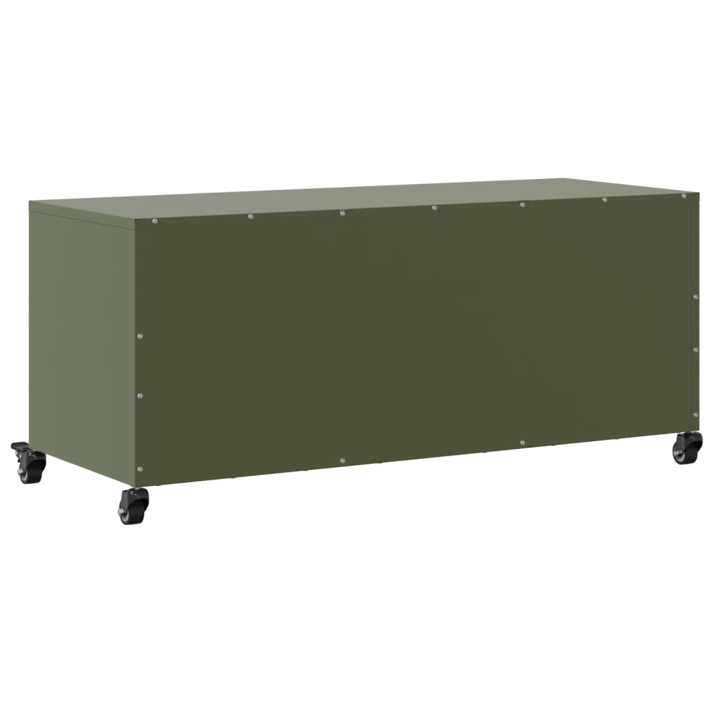 TV cabinet, olive green, 100.5x39x43.5 cm, steel