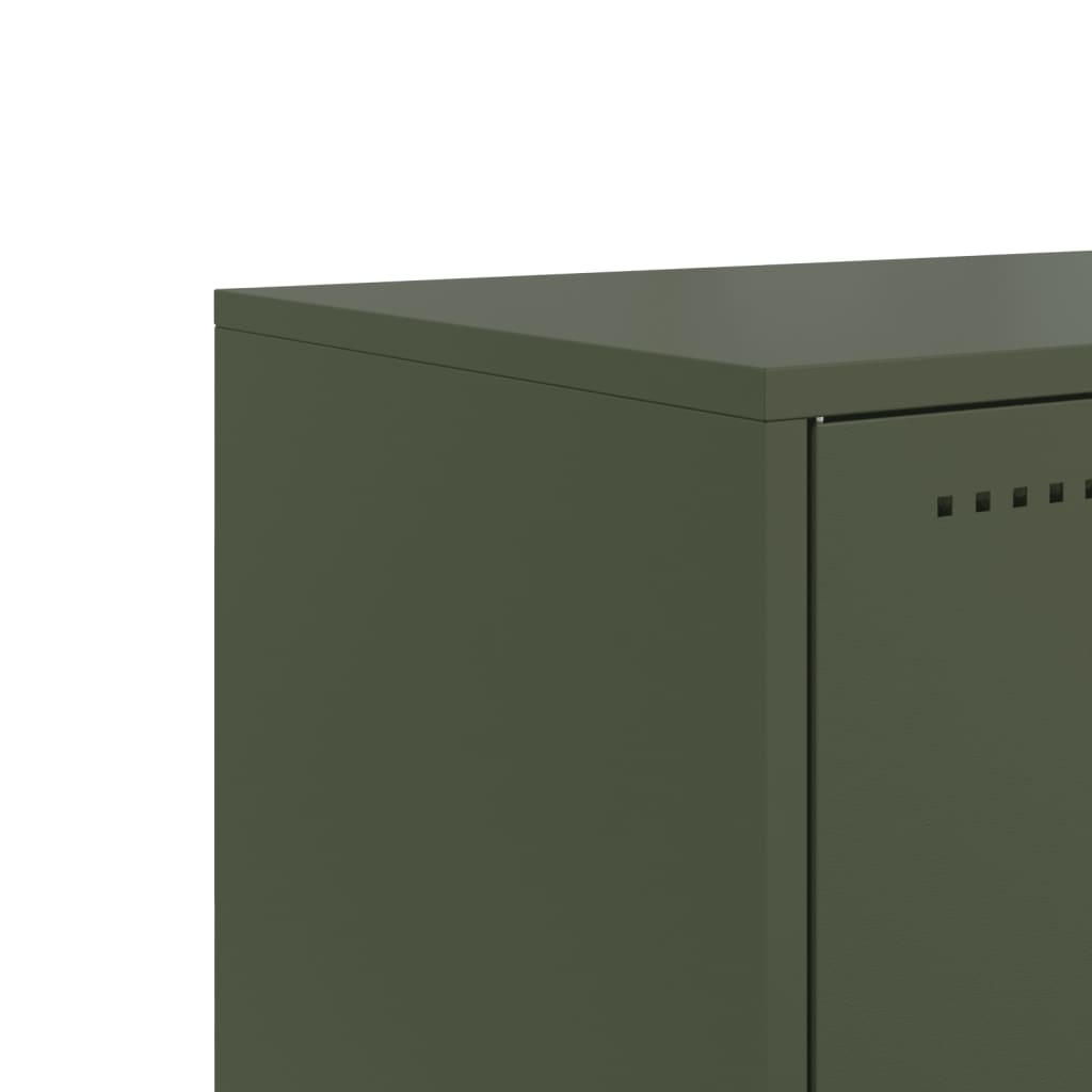 TV cabinet, olive green, 100.5x39x43.5 cm, steel