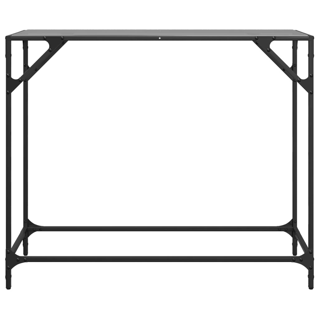 Coffee table, black glass top, 98x35x81 cm, steel