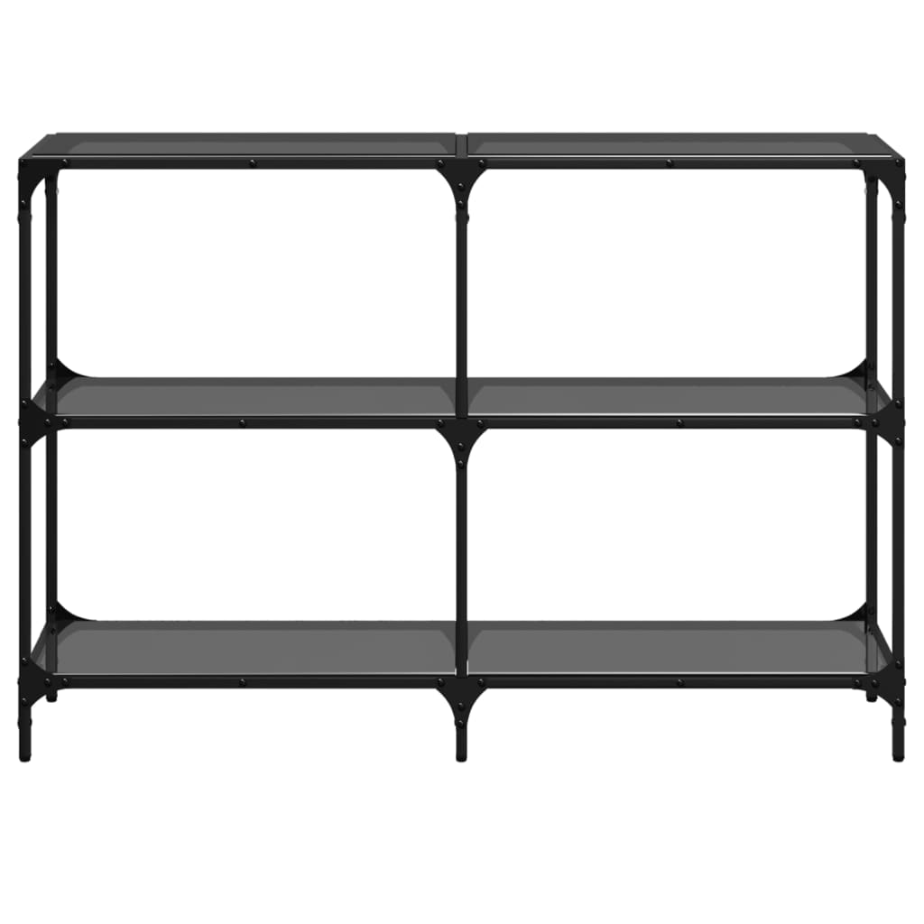 Coffee table, black glass top, 118.5x30x81 cm, steel