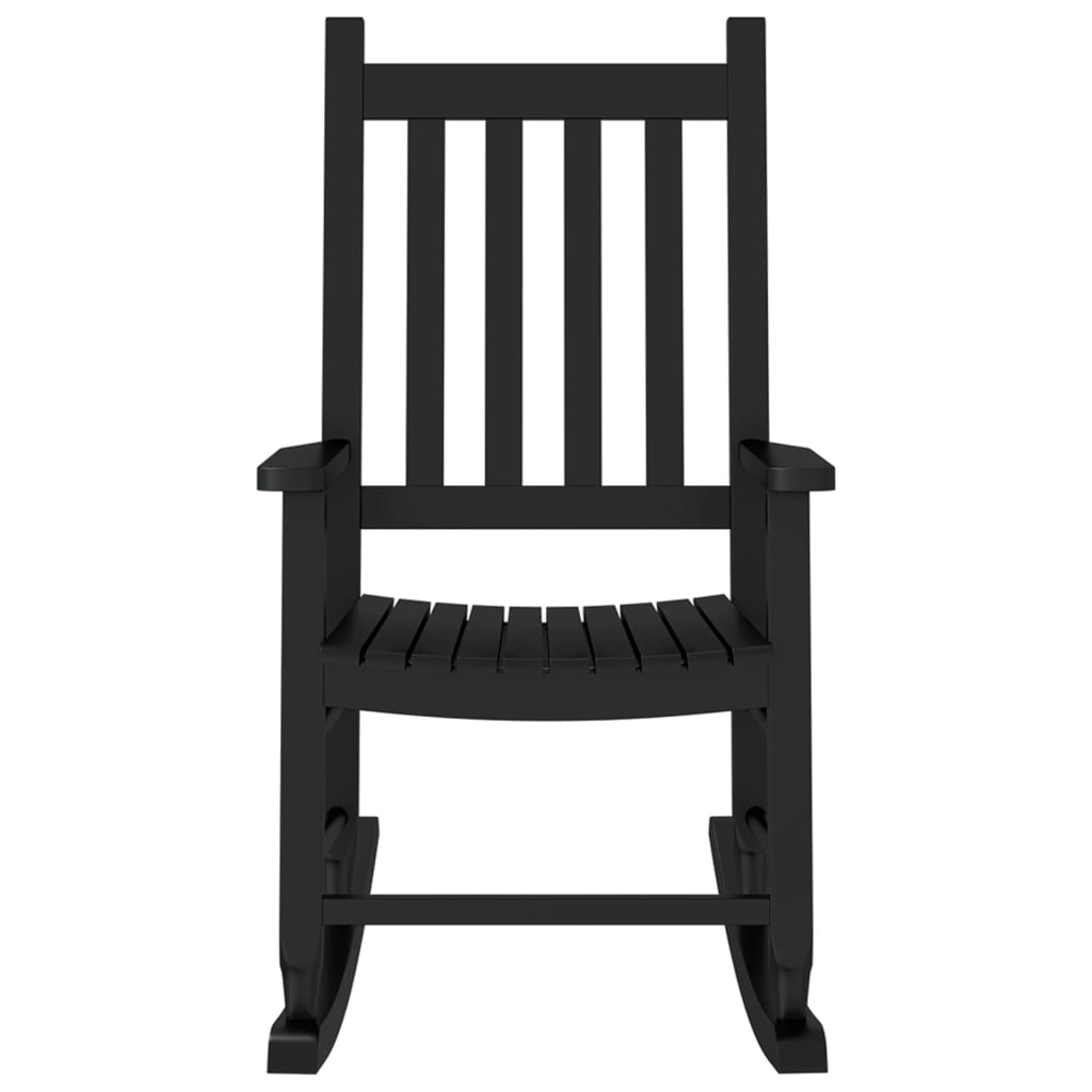 Children's rocking chair, black, solid poplar wood