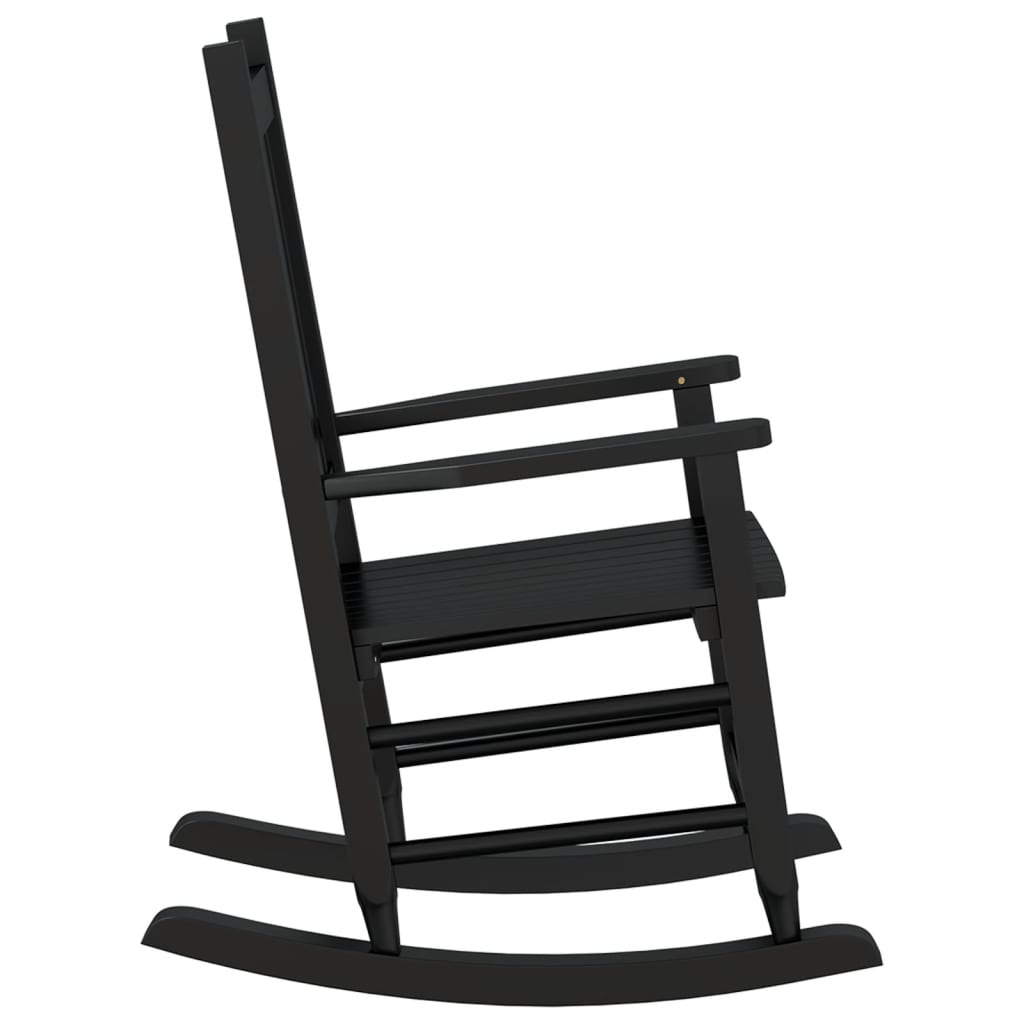 Children's rocking chair, black, solid poplar wood